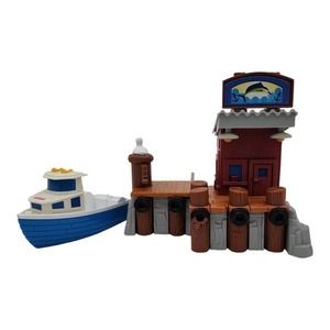 Fisher Price Geo Trax Portside Fishing Pier Set ~ Pier and Boat ~‎